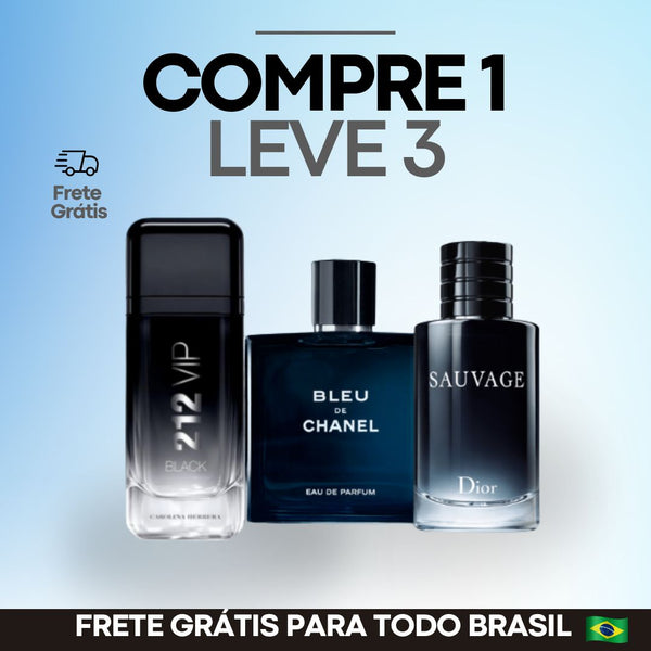 Combo 3 Perfumes Masculinos  - Sauvage | Bleu | 212  - (100ml) [ESQUENTA BLACK FRIDAY]