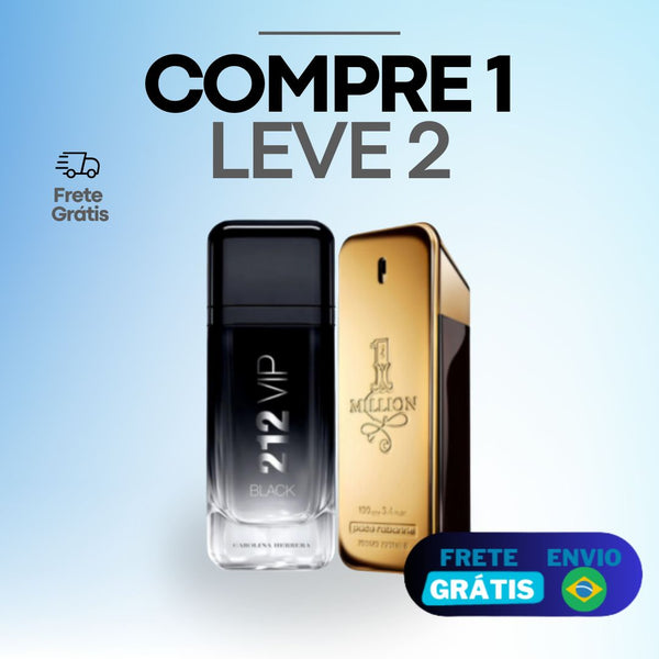 COMPRE 1 LEVE 2 - Perfumes Masculinos Importados (100ml) - 1 million, 212 vip [MÊS DOS PAIS]