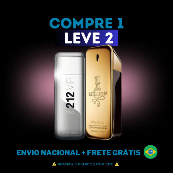 [ESQUENTA BLACK] DUPLA PERFEITA - 1 Million e 212 Vip Men - 100ml